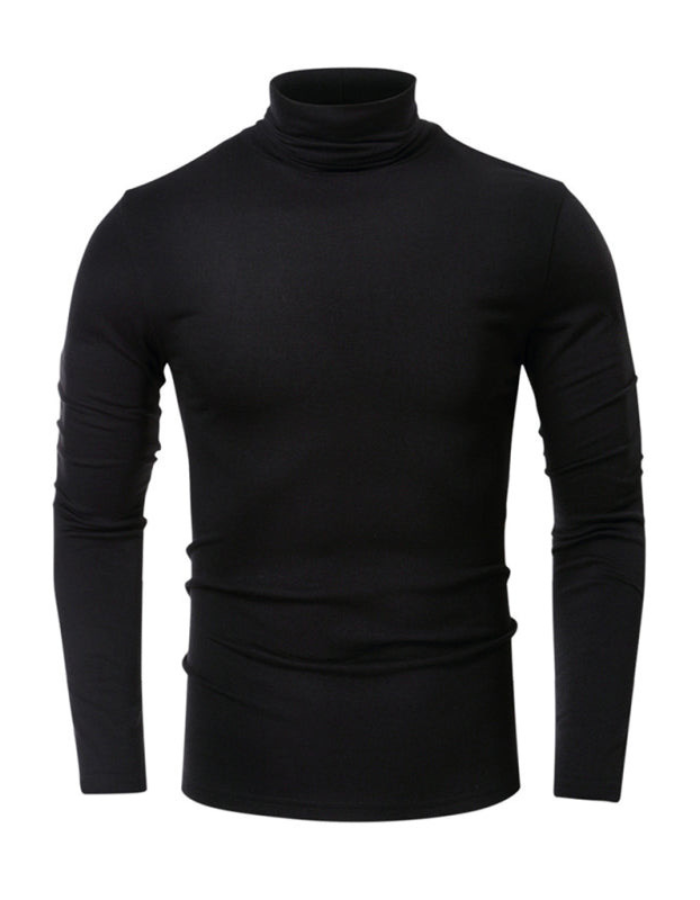 SHOPIQAT Men's Long-Sleeved Solid Colour Turtleneck Bottoming T-Shirt - Premium from shopiqat - Just $8.800! Shop now at shopiqat